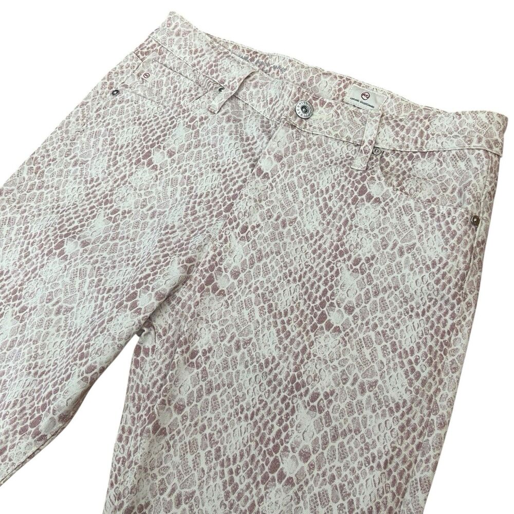 AG Adriano Goldschmied Jeans Women Size 28R Pink Snake The Farrah Skinny Ankle